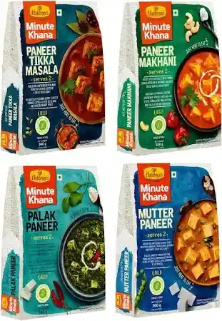 Haldiram's Nagpur Ready To Eat Mutter Paneer 300g, Paneer Makhani 300g, Palak Paneer 300g, Paneer Tikka Masala